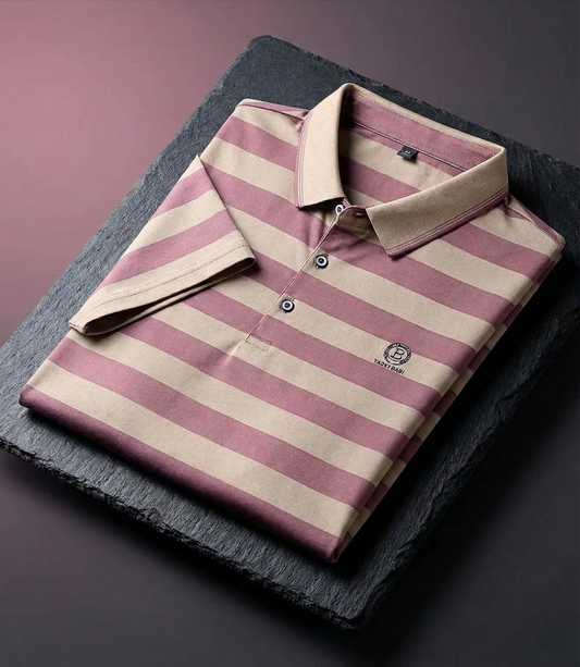 Precision Stripe Monogram Polo T-Shirt