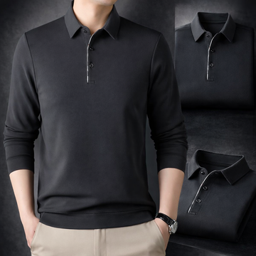 Obsidian Meridian Long-Sleeve Polo