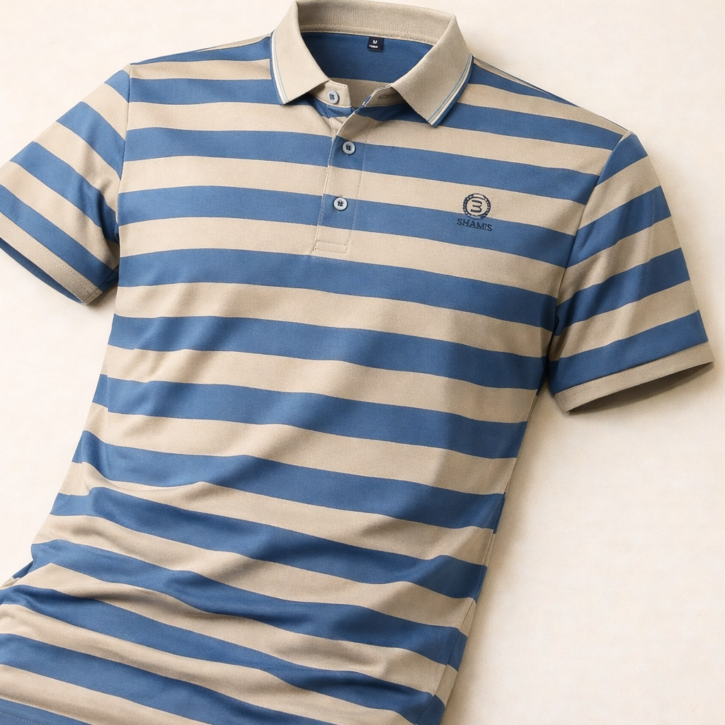 Precision Stripe Monogram Polo T-Shirt