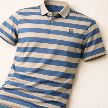 Precision Stripe Monogram Polo T-Shirt