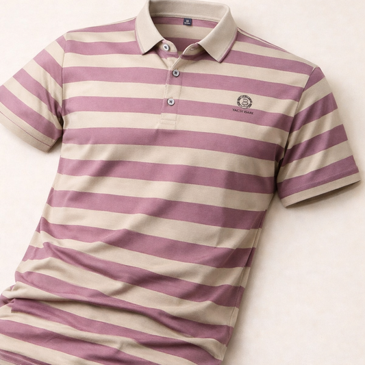 Precision Stripe Monogram Polo T-Shirt