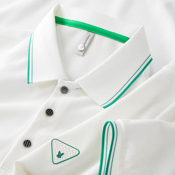 Verdant Crest Textured Polo T-Shirt