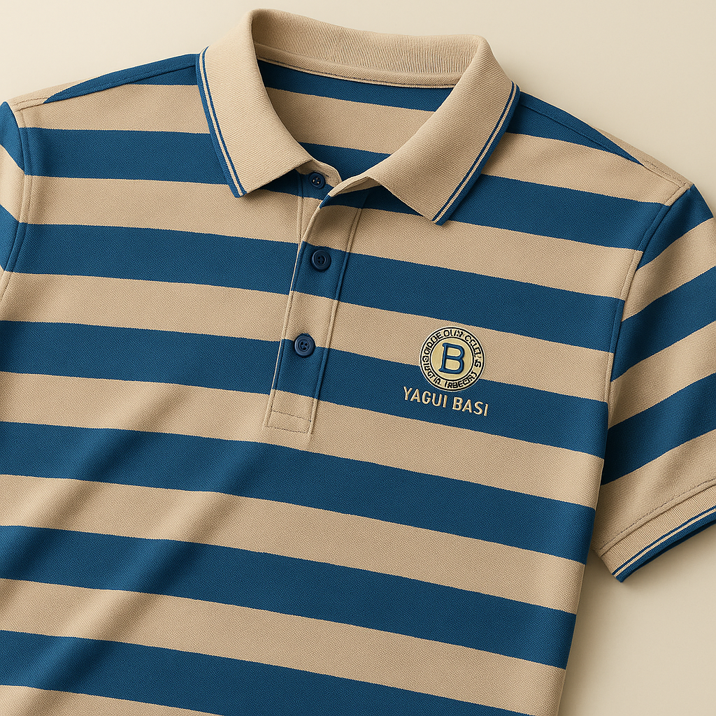 Precision Stripe Monogram Polo T-Shirt